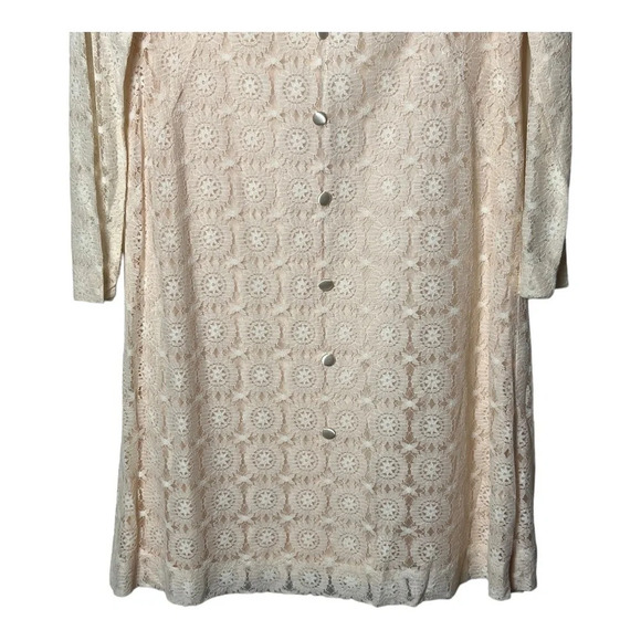 VINTAGE 1970’s MONTGOMERY WARD LACE PETER PAN COLLAR WITH BOW NECK DRESS - Picture 4 of 9